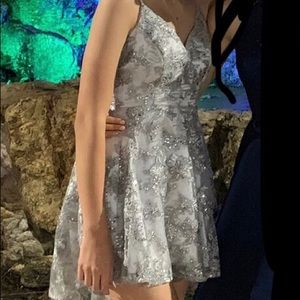 silver homecoming dress